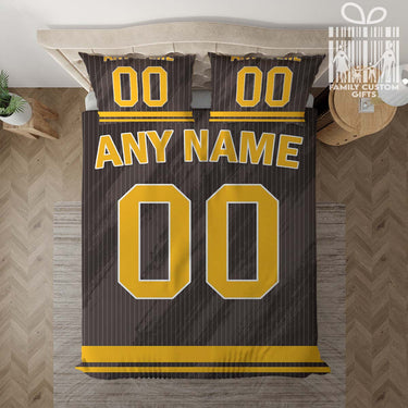 Custom Quilt Sets San Diego Jersey Personalized Baseball Premium Quilt Bedding for Men Women